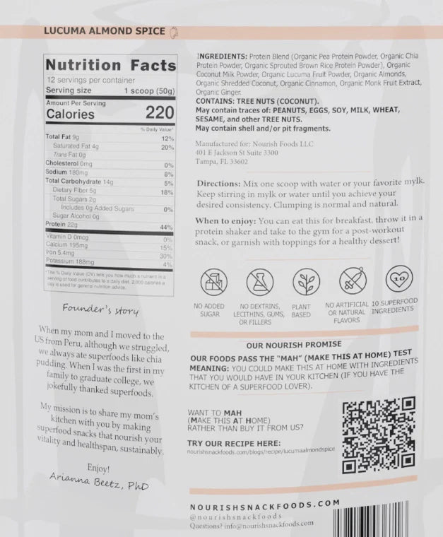 Nourish - Instant Chia Pudding - Lucuma Almond Spice