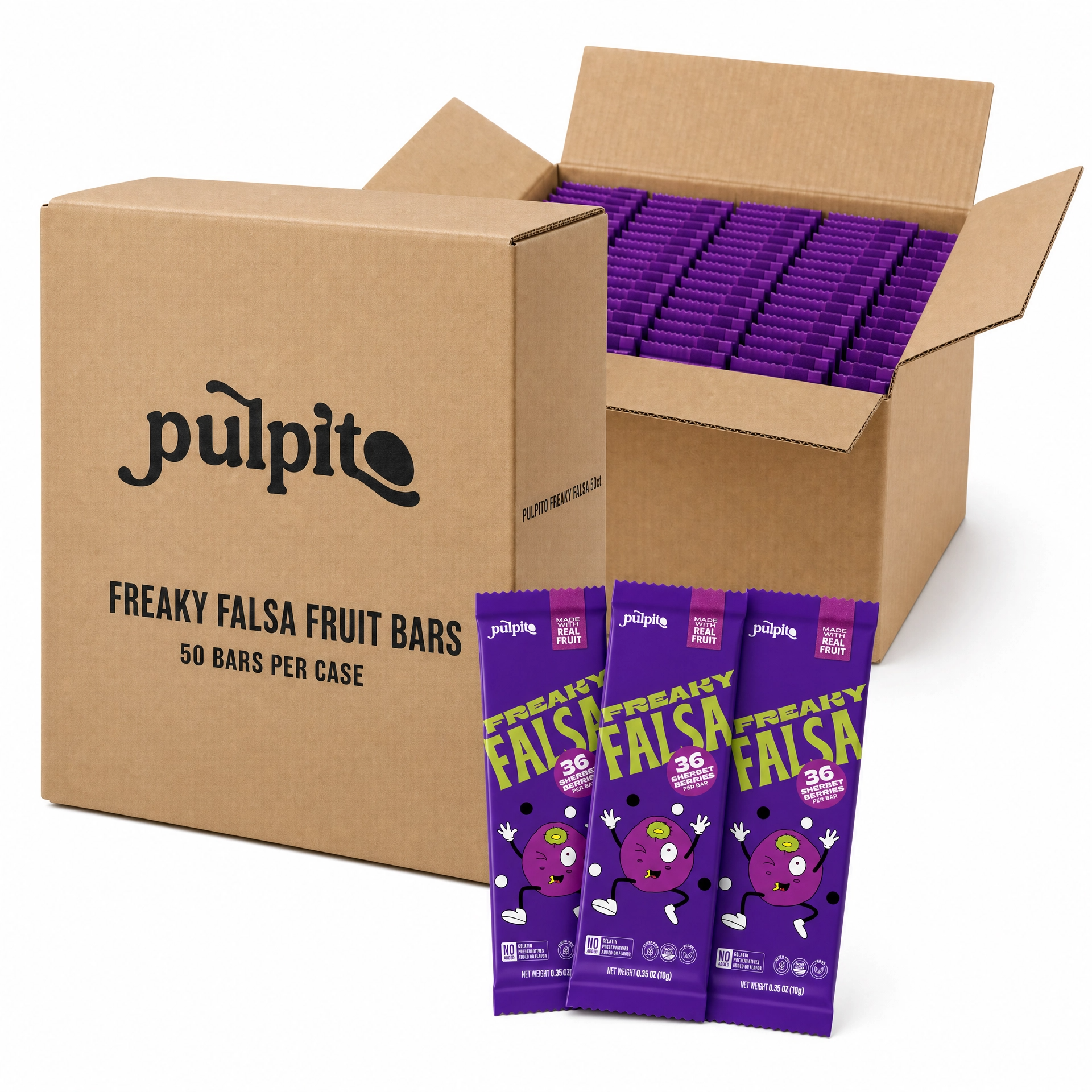 Pulpito Freaky Falsa (Blueberry)- Natural Fruit Snacks- Dried Fruit Bar 0.35 oz