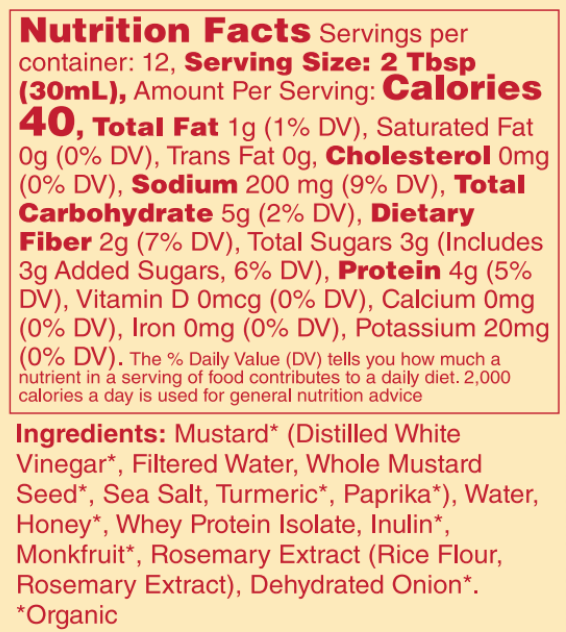 She’s the Sauce Honey Mustard – Protein & Fiber Packed Sauce 12oz