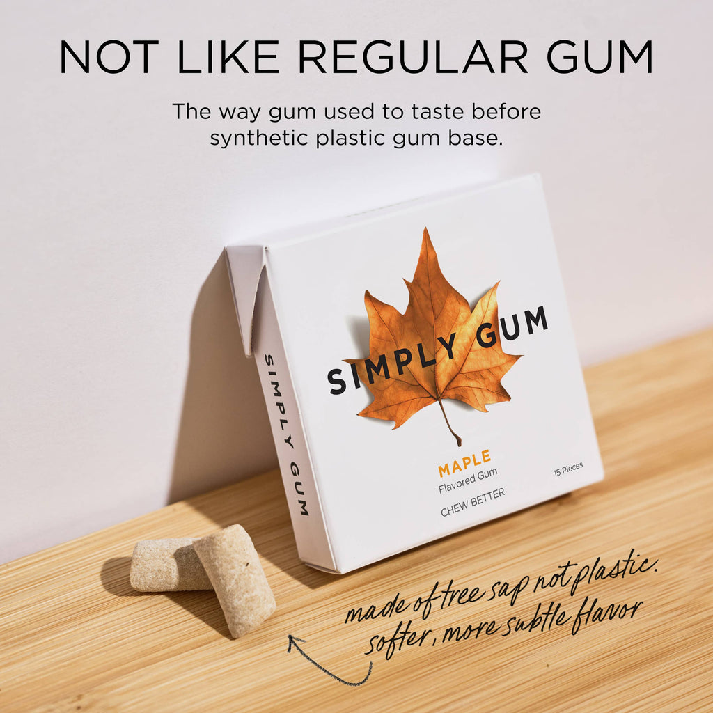Simply Gum - Maple Chewing Gum 15 piece pack