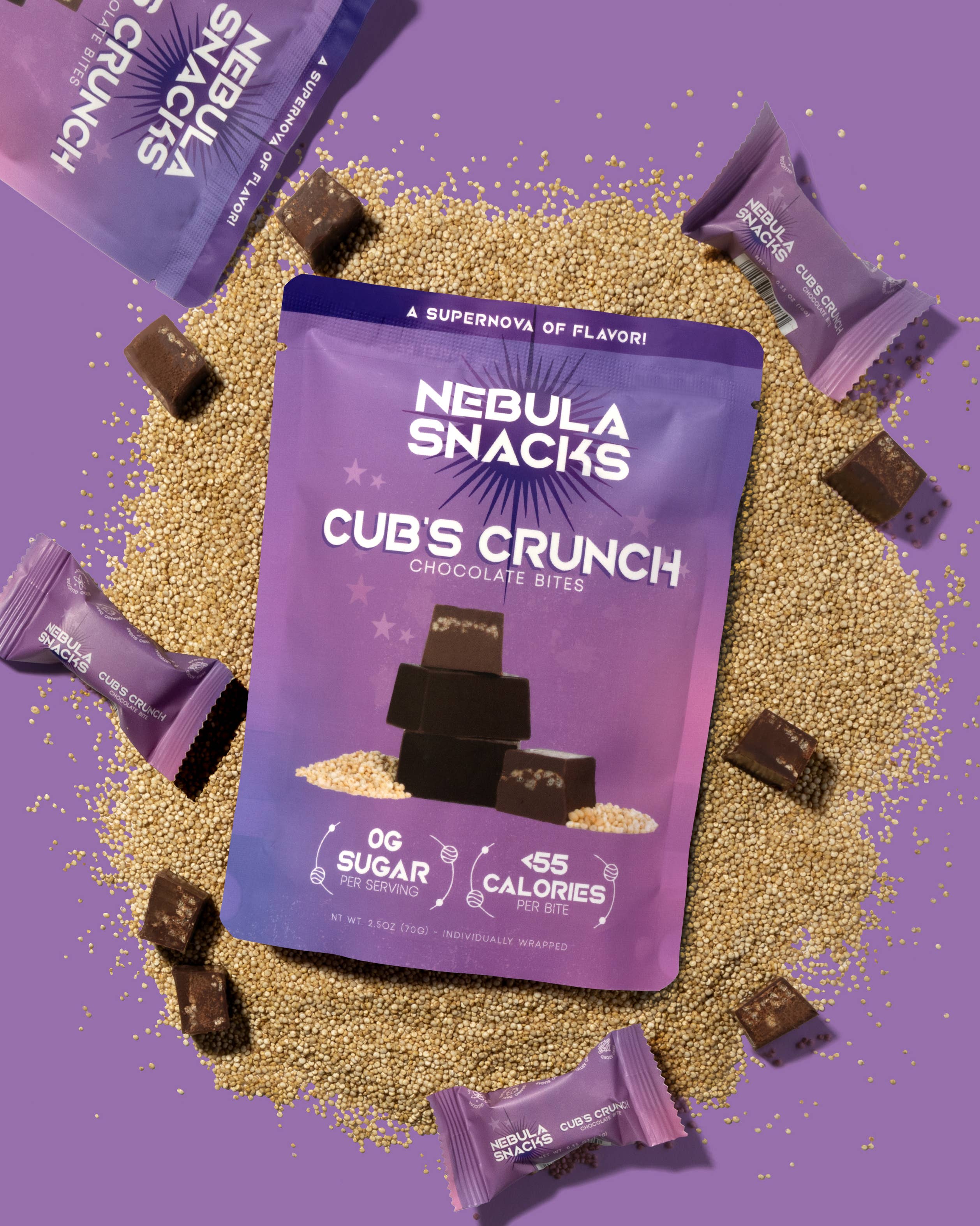 Nebula Snacks Cub's Crunch Filled Dark Chocolate Bites