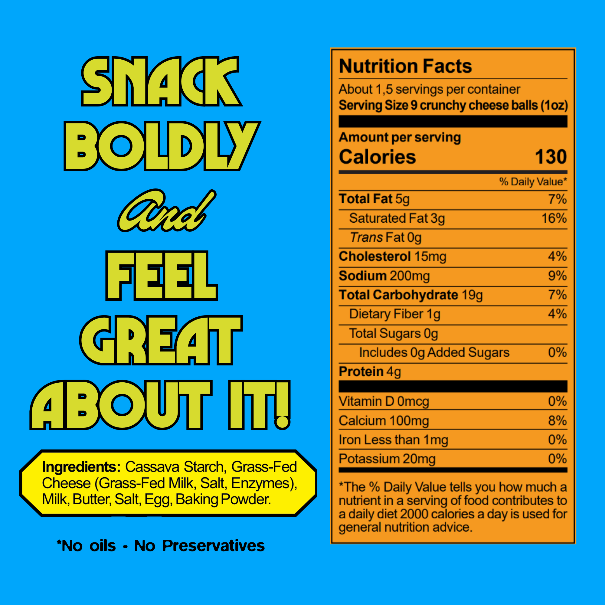 Cassavida Crunchy Cheese Bites – Gluten-Free Cassava Snack 1.5oz