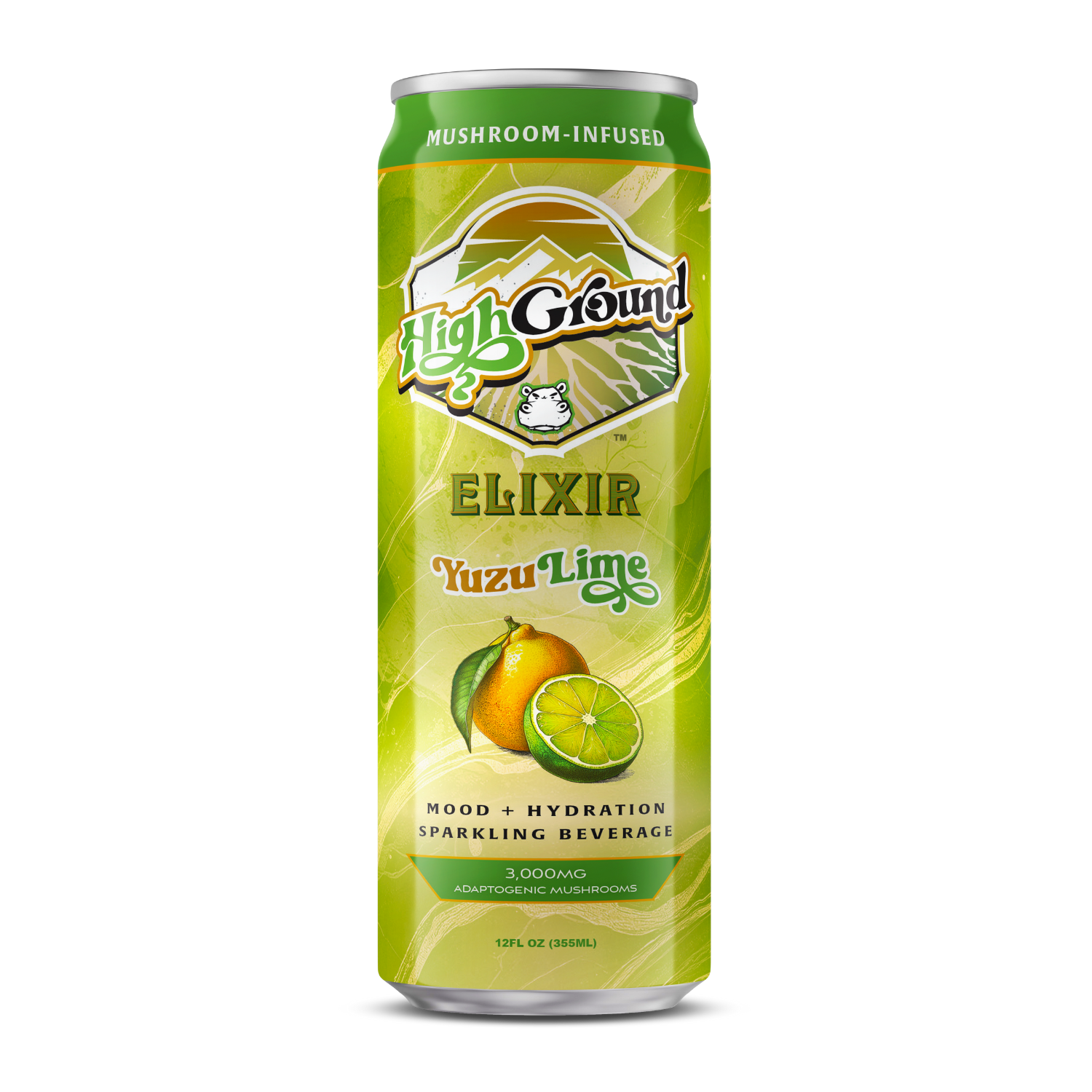 High Ground Elixir Mushroom Seltzer - Yuzu Lime 12oz