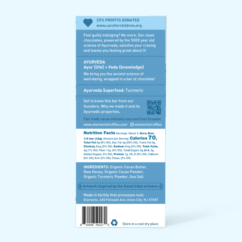 Elements - Sea Salt Dark Chocolate Bar | Vegan Organic 1.8oz