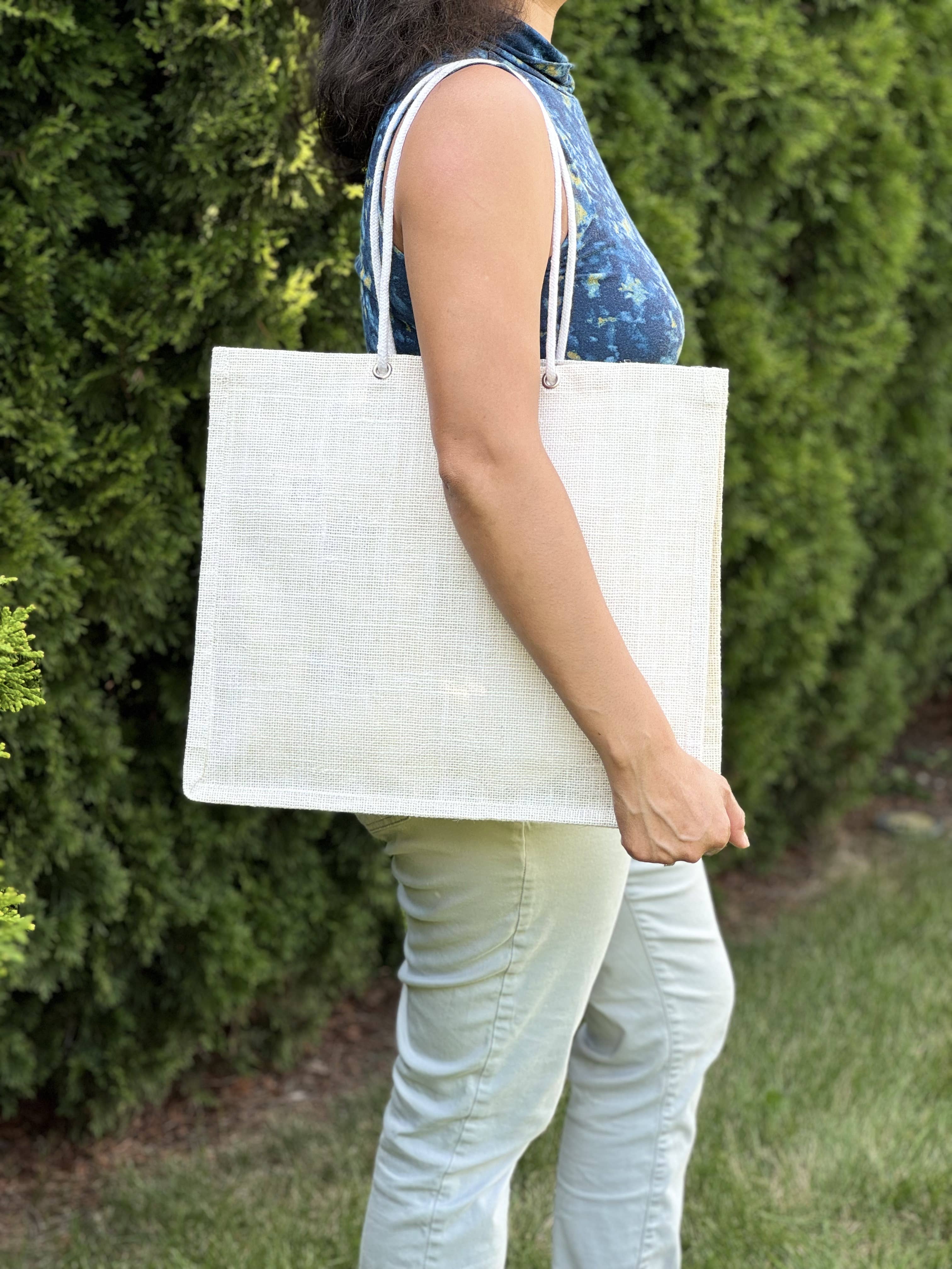 Reusable Gusseted Market Grocery Tote Bag