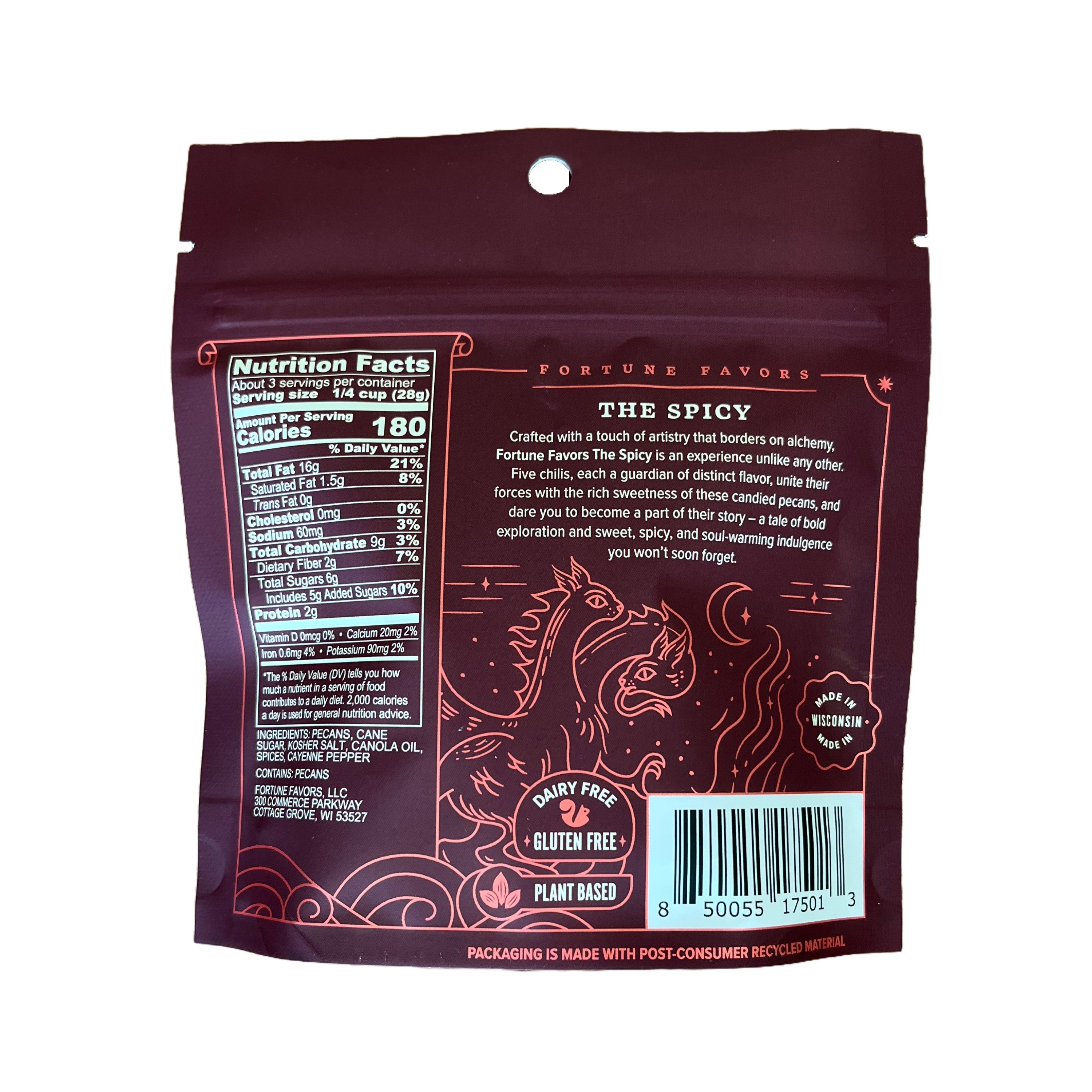 Fortune Favors The Spicy Candied Pecans 3.25 oz