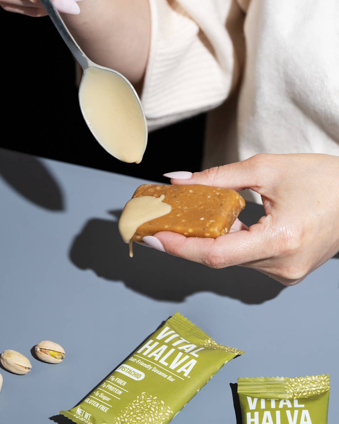 Vital Halva - Gut-friendly sesame bar, Pistachio, 1.4oz
