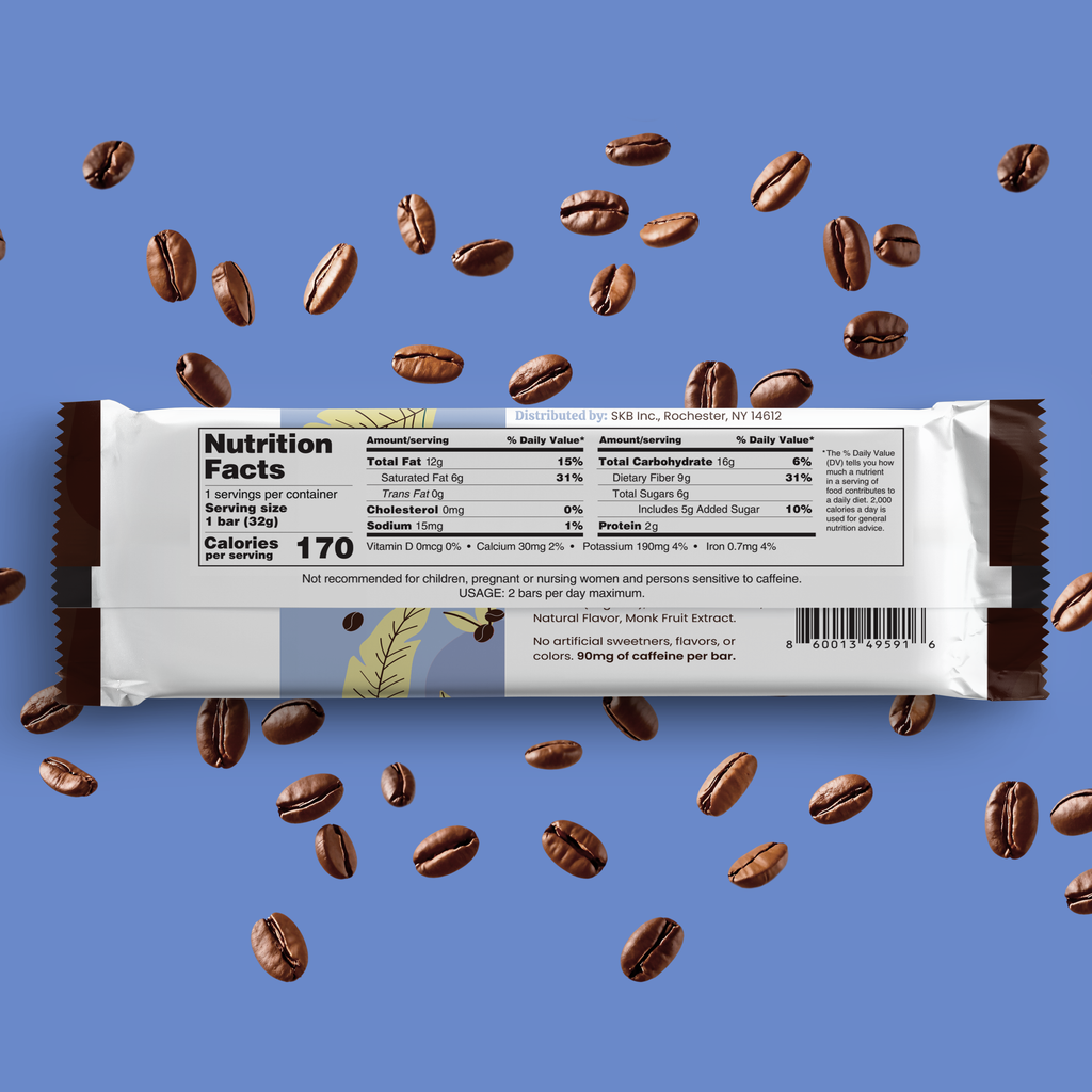Moka Energy Coffee Bean Bar - Caramel Cappuccino 1.1oz