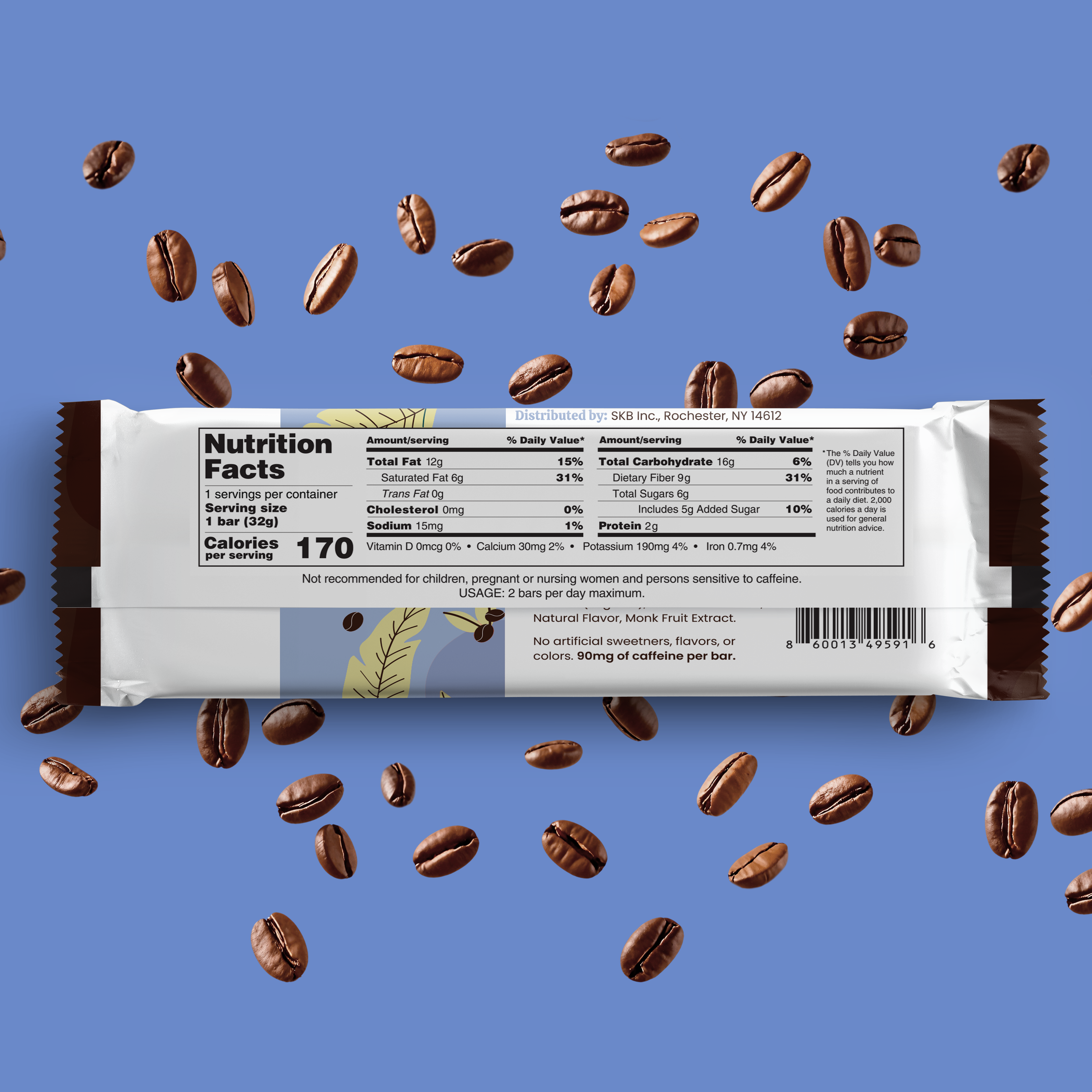 Moka Energy Coffee Bean Bar - Caramel Cappuccino 1.1oz
