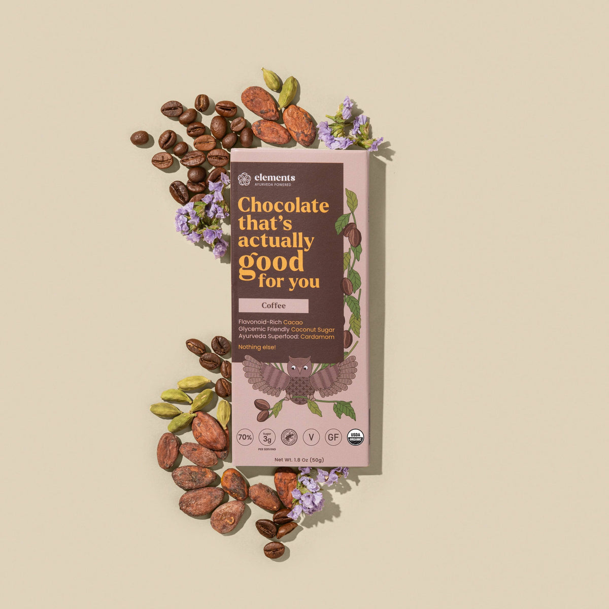 Element - Coffee Dark Chocolate Bar | Vegan Organic 1.8oz