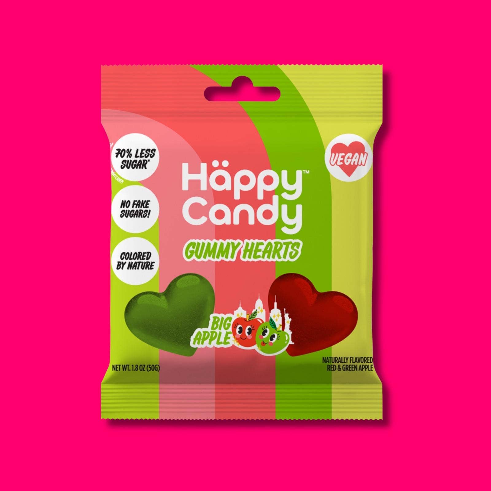 Häppy Candy - Gummy Hearts - Big Apple 1.8 oz