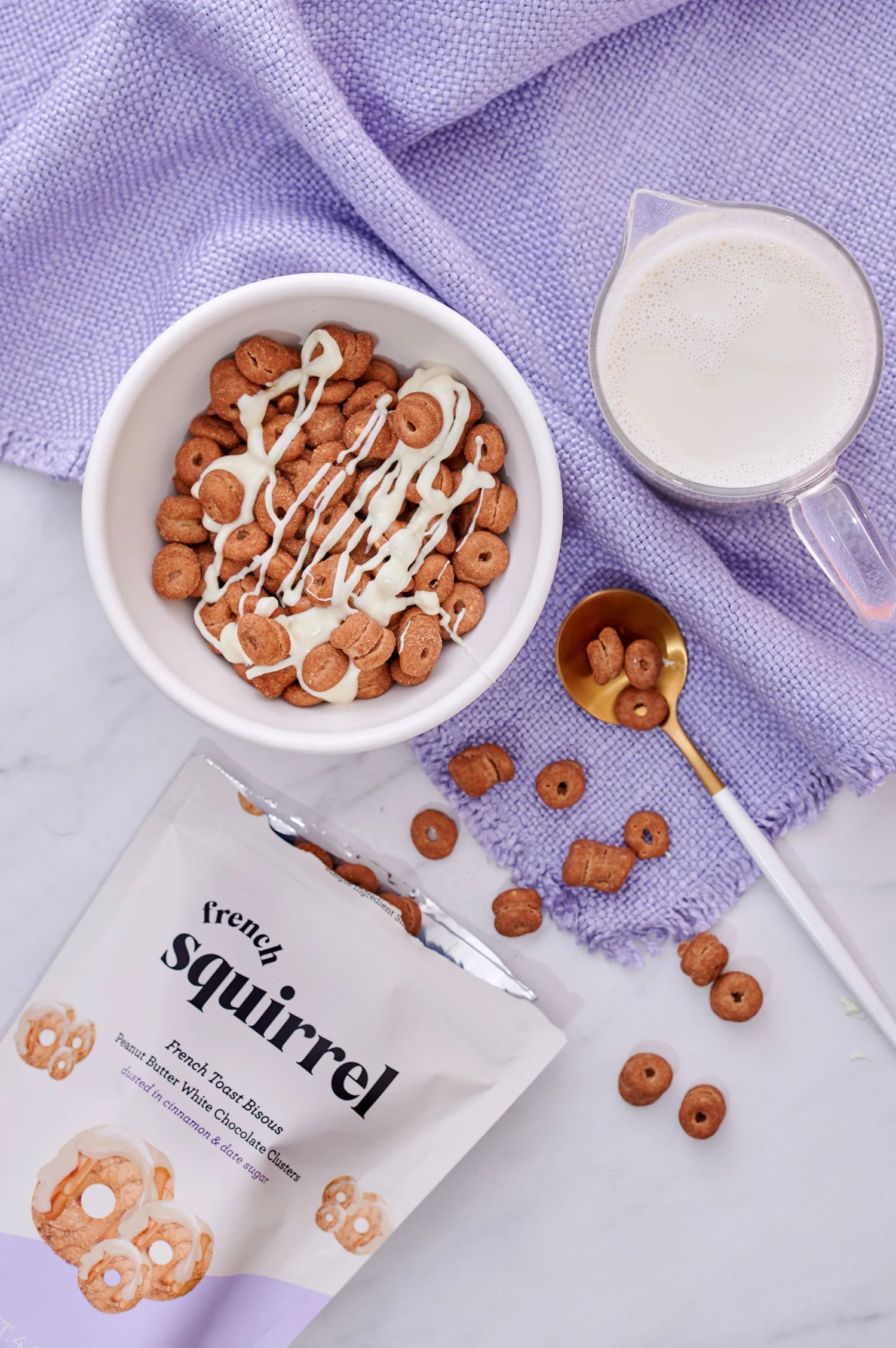 French Squirrel French Toast Bisous: White Chocolate PB Clusters