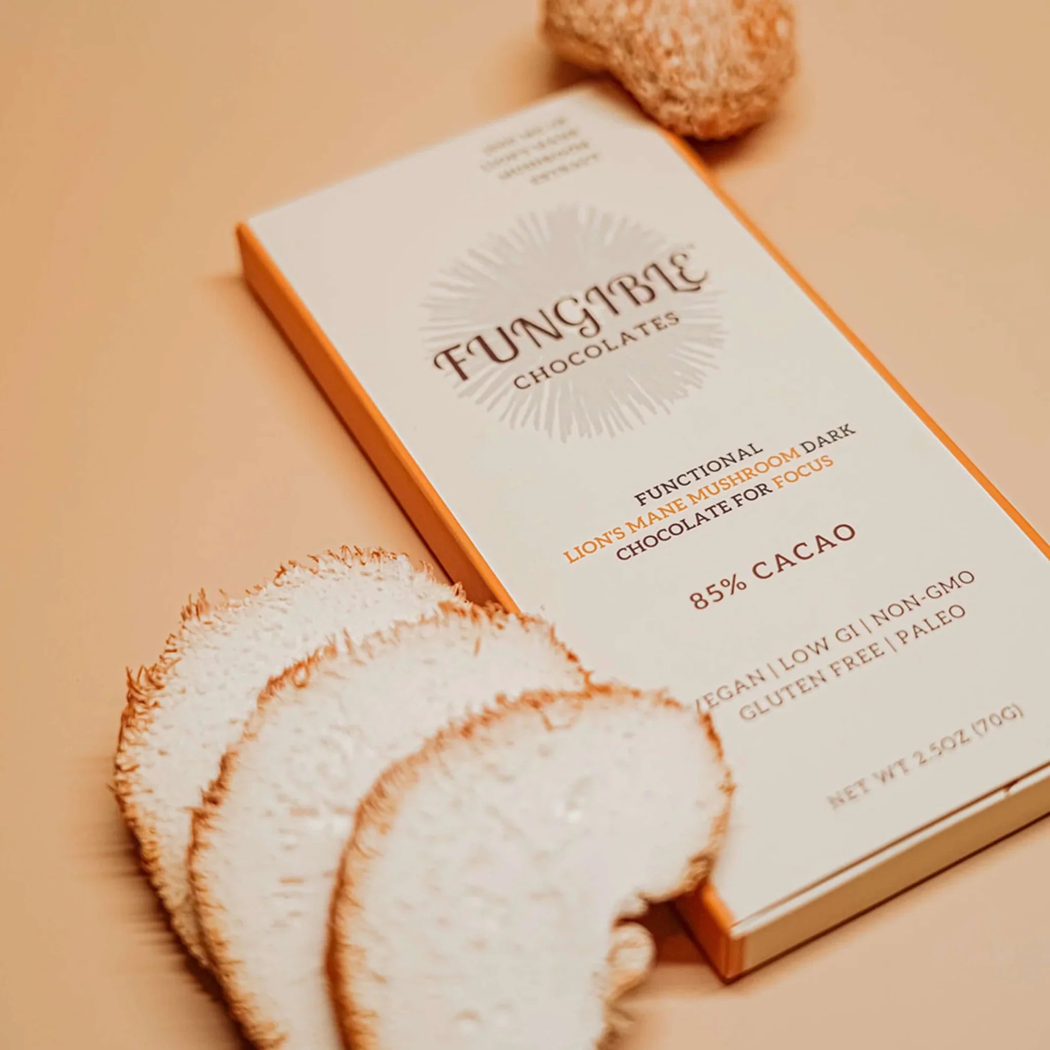 Fungible Chocolates® - Functional Lion's Mane Mushroom Dark Chocolate Bar for Focus (85% cacao)