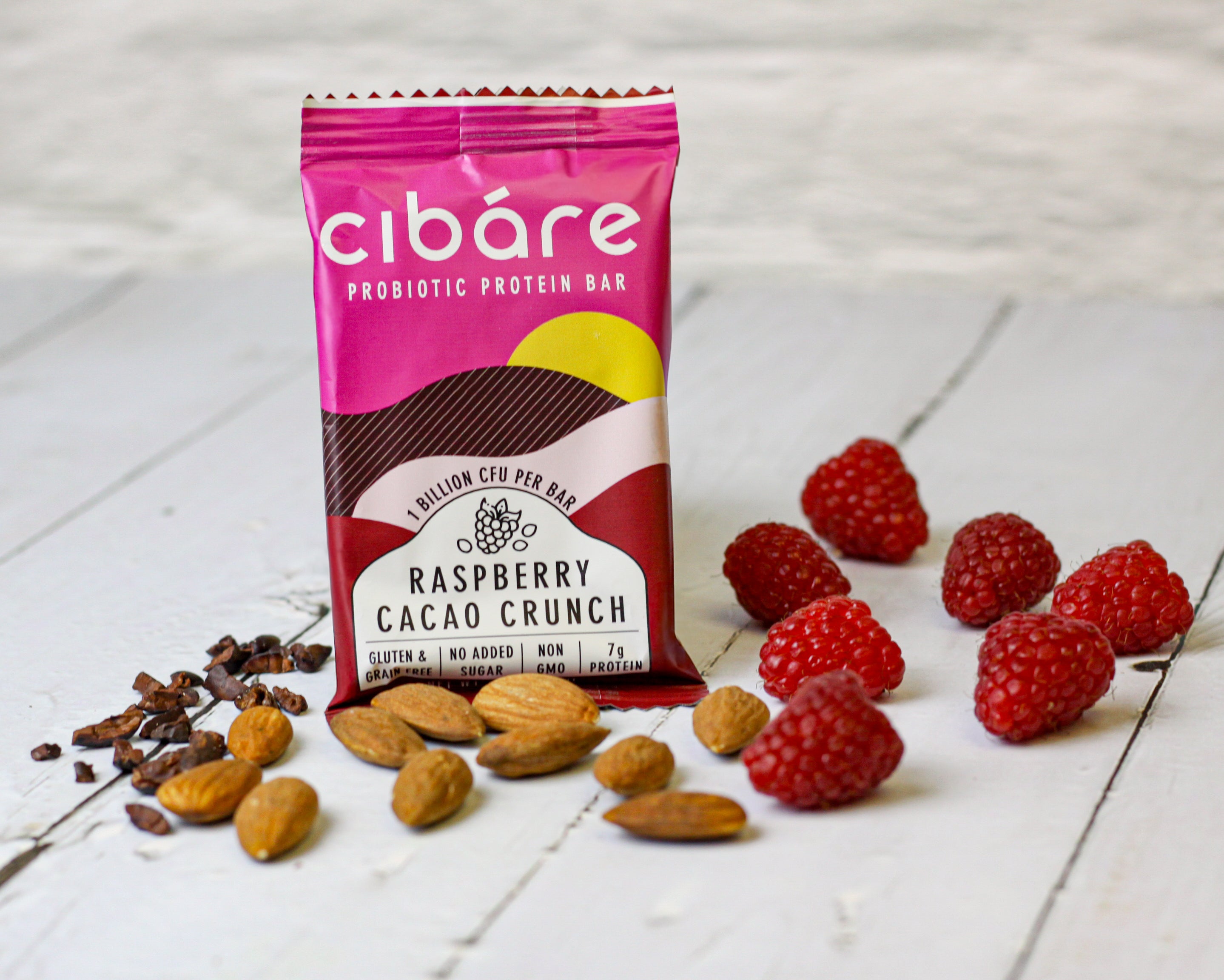Cibare Foods - Raspberry Cocoa Crunch Probiotic Protein Bar