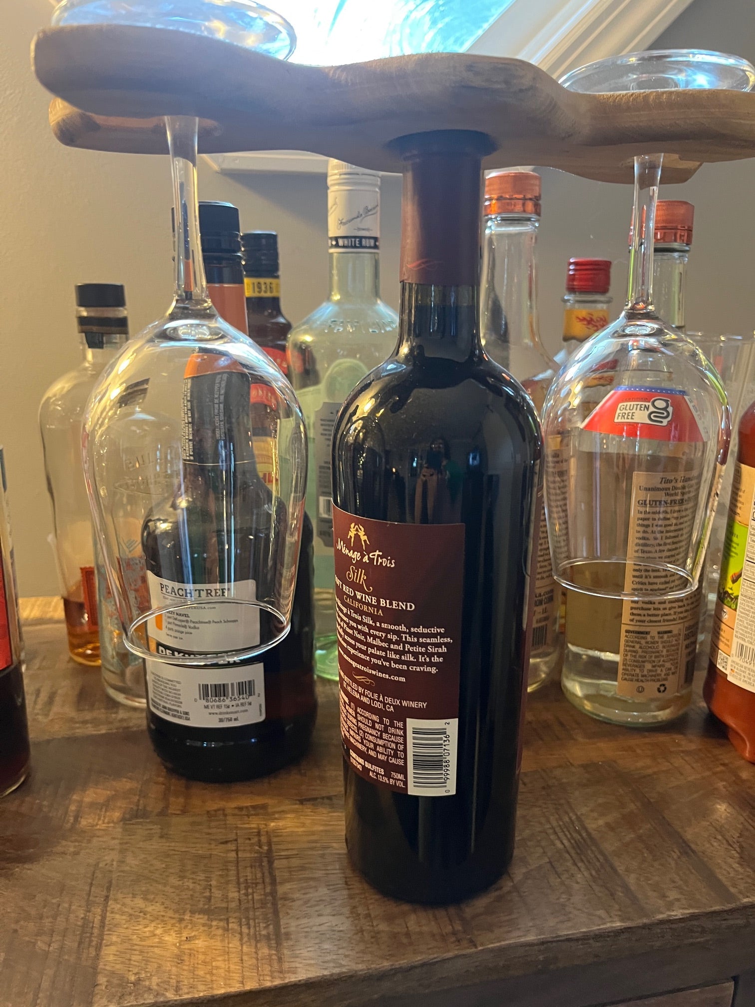Join The Tryb - Wine Glass Caddy - made from repurposed lumber