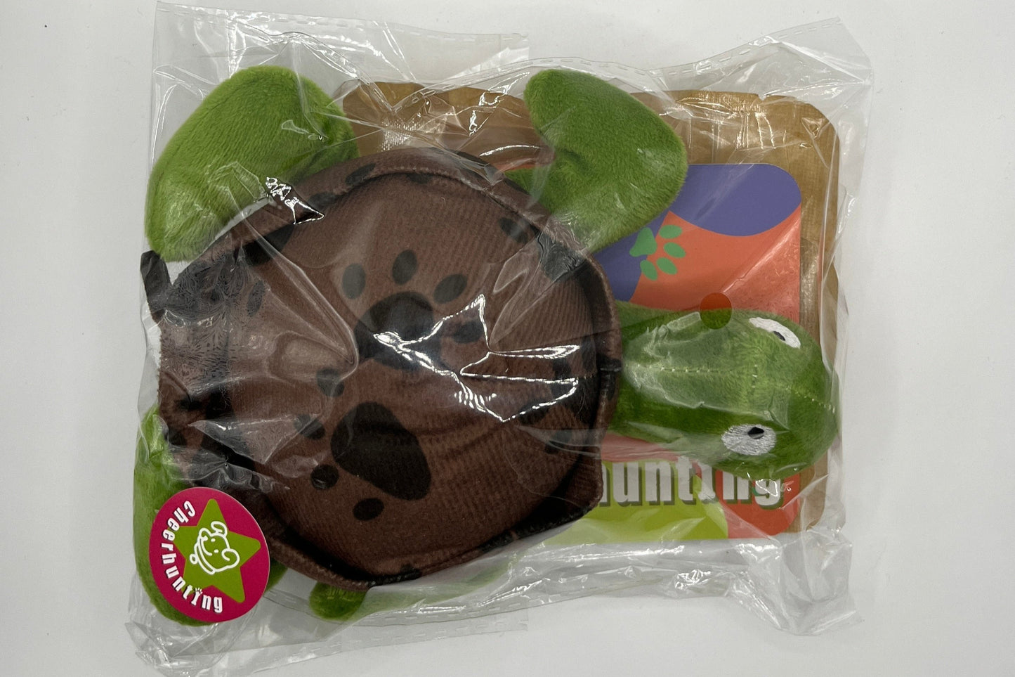 Petkin - Plush Sound Turtle Dog Toy with Winnie Lou Treat bag