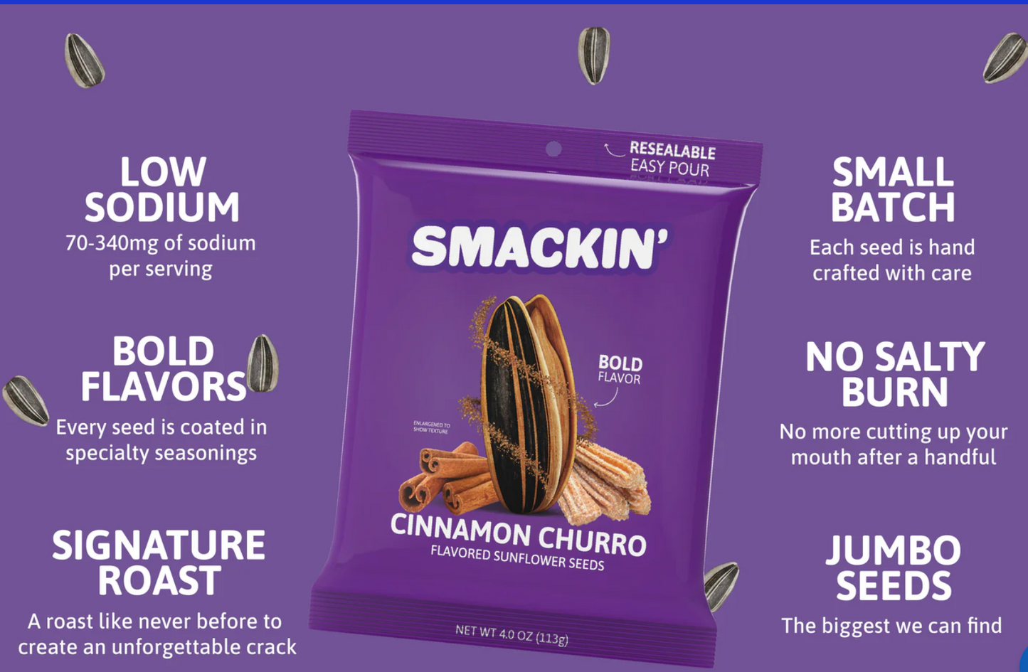 SMACKIN' - Sunflower Seeds - Cinnamon Churro