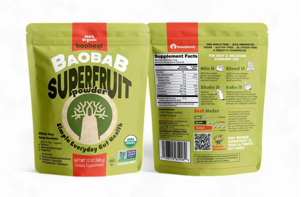 Organic Baobab Superfood Fruit Powder 12oz