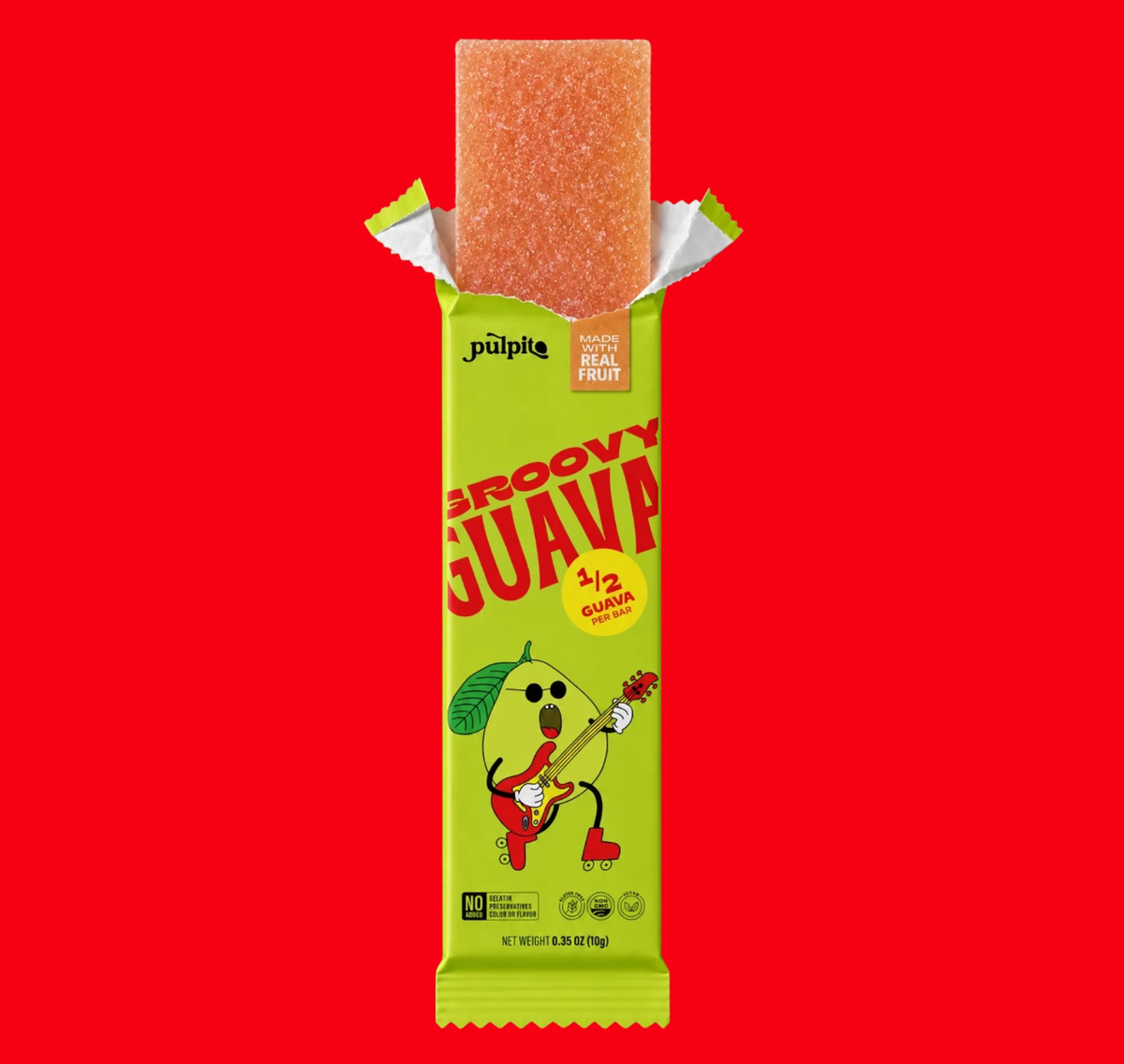 Pulpito - Natural Fruit Bar Snack, Groovy Guava 10pk. 3.5oz