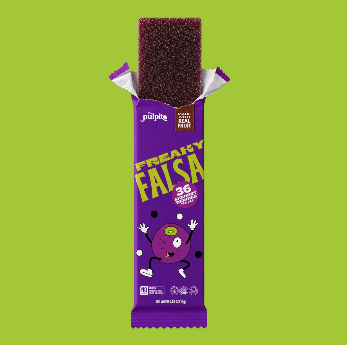Pulpito - Natural Fruit Bar Snack, Freaky Falsa (Blueberry) 10pk. 3.5oz