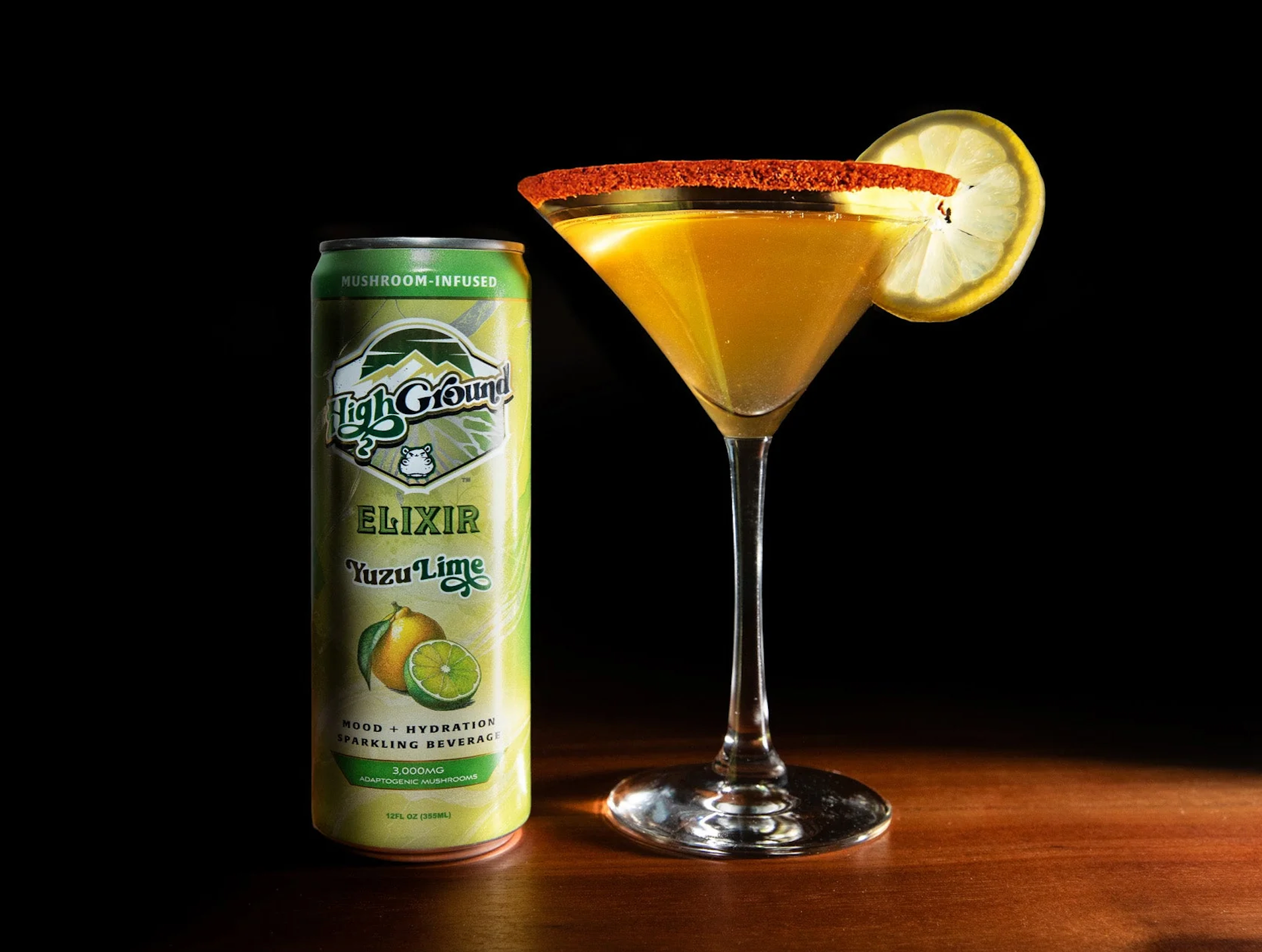 High Ground Elixir Mushroom Seltzer - Yuzu Lime 12oz