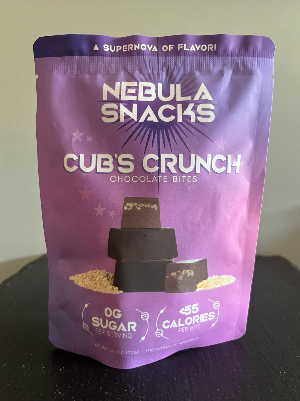 Nebula Snacks Cub's Crunch Filled Dark Chocolate Bites