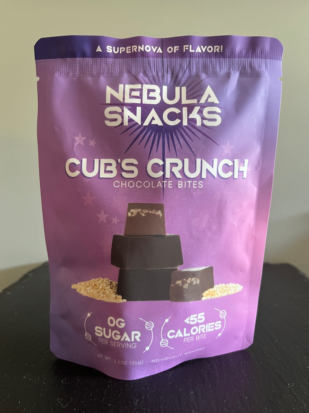 Nebula Snacks Cub's Crunch Filled Dark Chocolate Bites