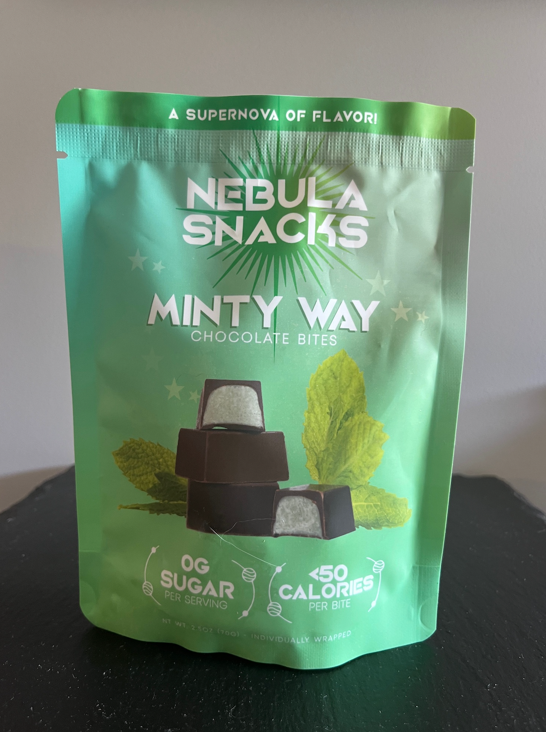 Nebula Snacks Minty Way Filled Dark Chocolate Bites