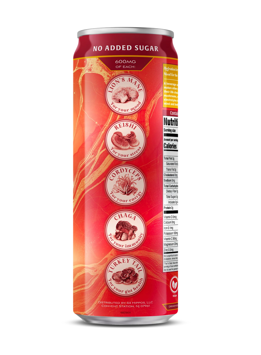 High Ground Elixir Mushroom Seltzer - Strawberry Peach 12oz