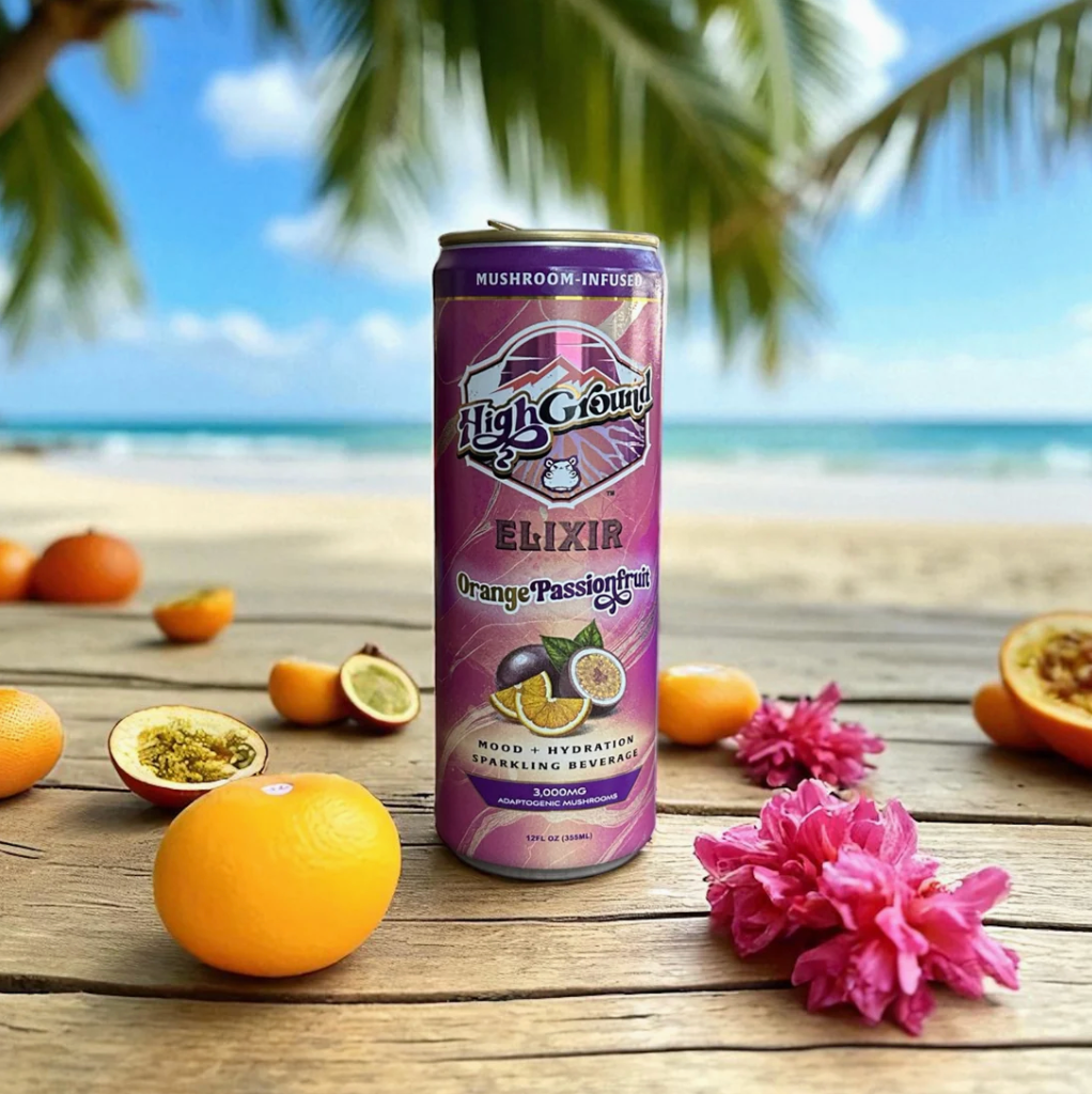 High Ground Elixir Mushroom Seltzer - Orange Passionfruit 12oz