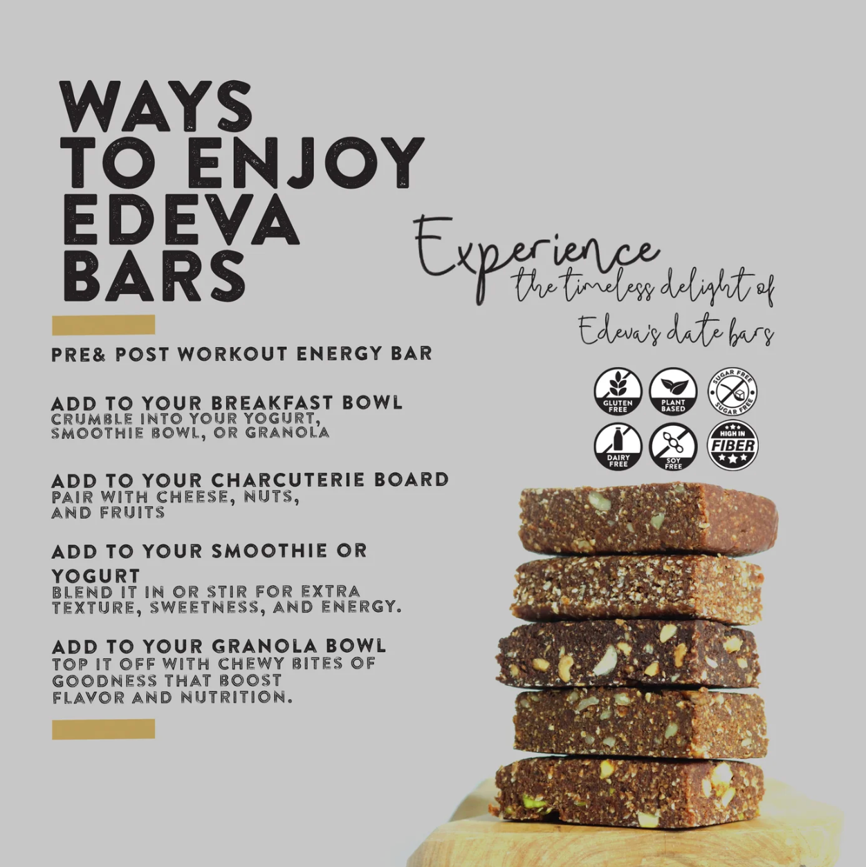 Edeva Snacks Peanut Date Brownie Snack Bar 2.5oz
