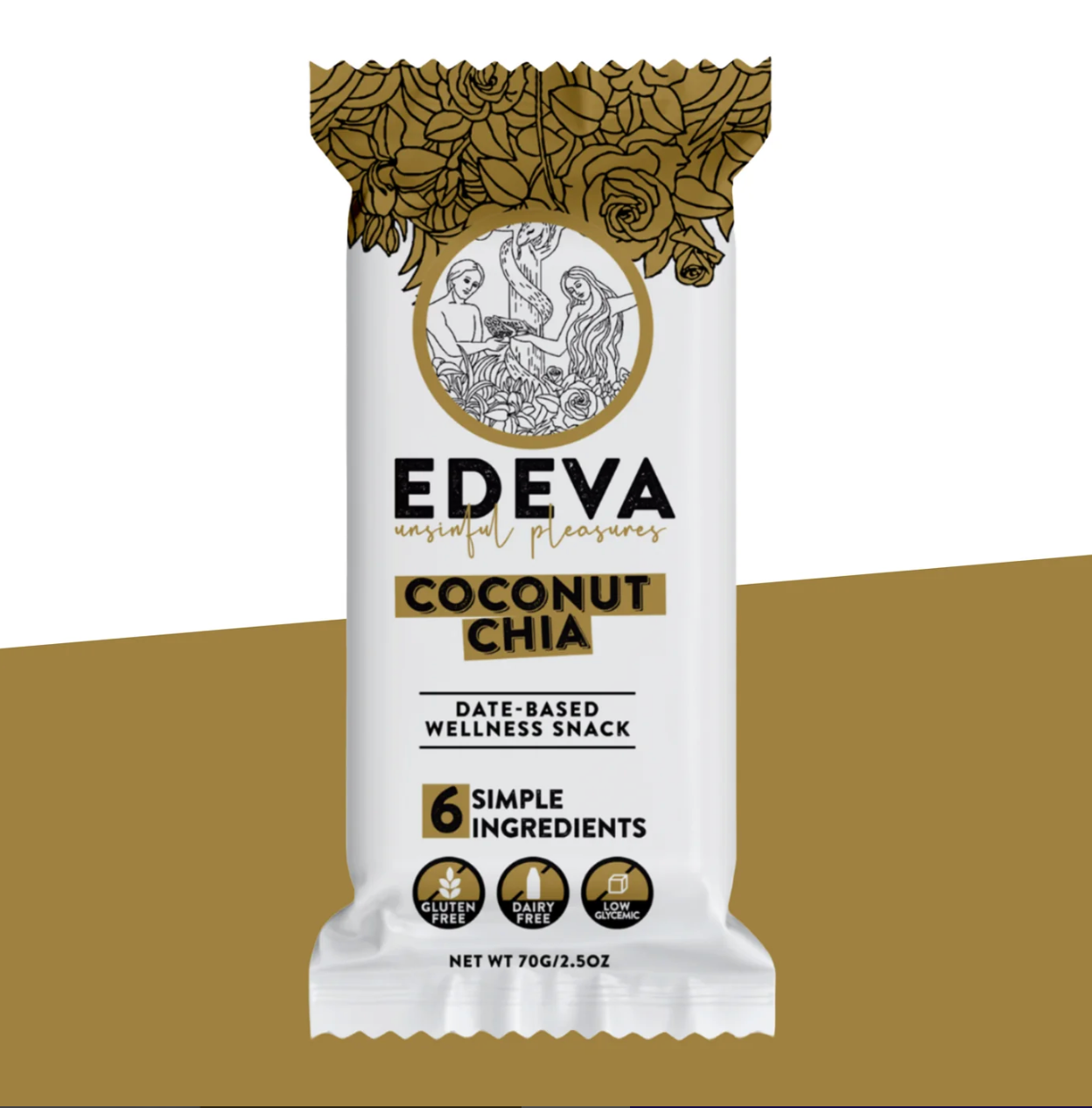 Edeva Snacks Coconut Chia Date-Based Bar 2.5oz