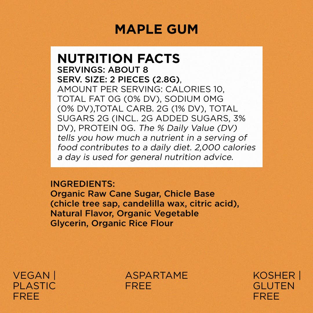 Simply Gum - Maple Chewing Gum 15 piece pack
