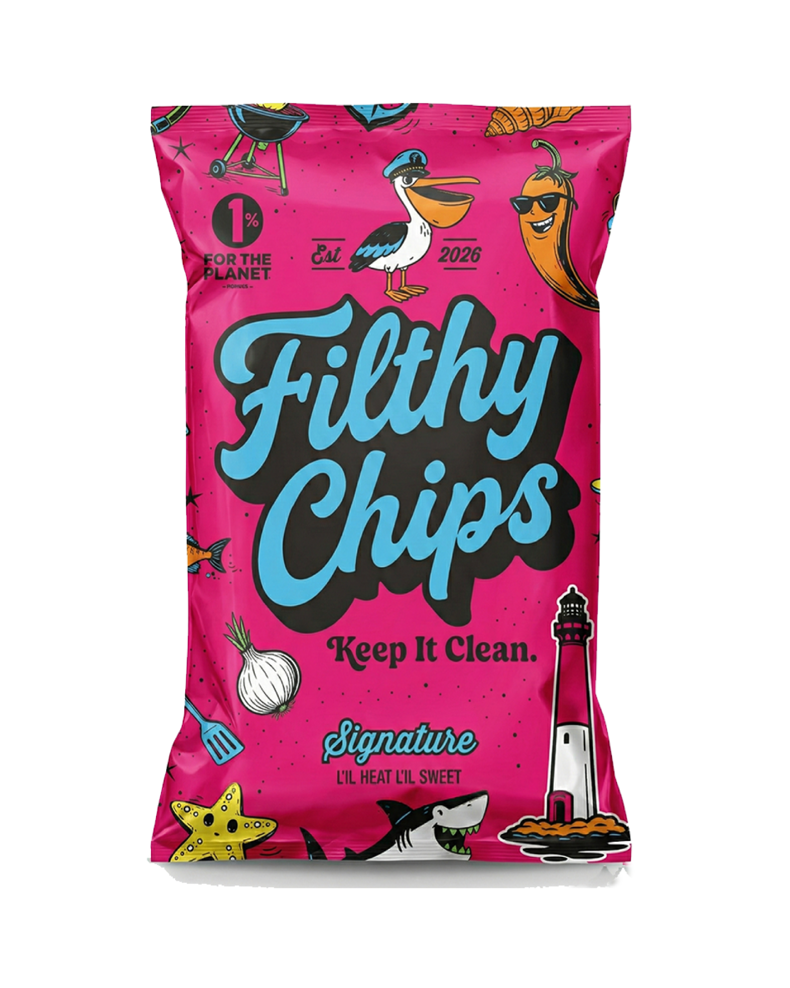 Filthy Chips Kettle Potato Chips made with Avocado Oil, Signature Lil Heat Lil Sweet 2oz