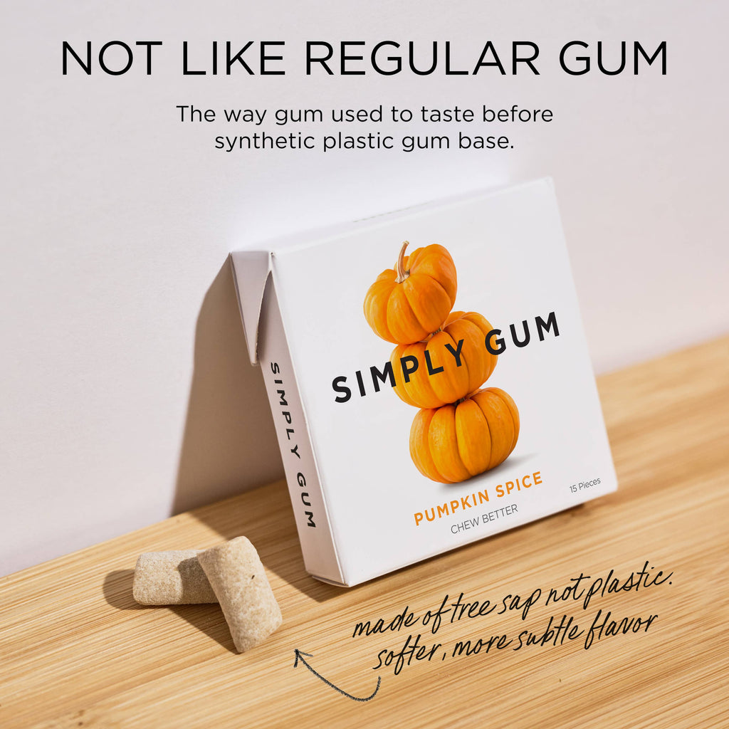 Simply Gum - Pumpkin Spice Chewing Gum -15 pack