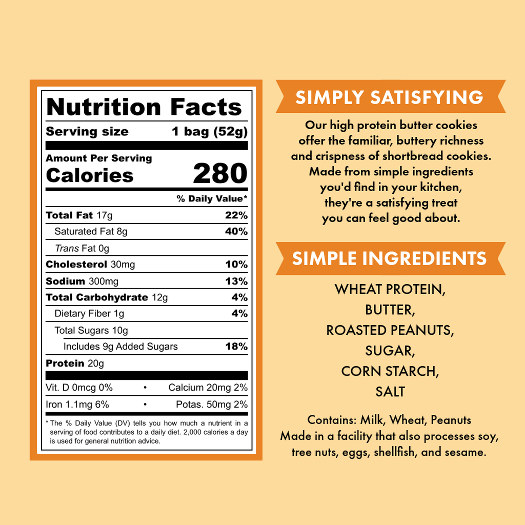 Caltein - Salted Peanut Cookies | High Protein | Clean Label Snack 1.8oz