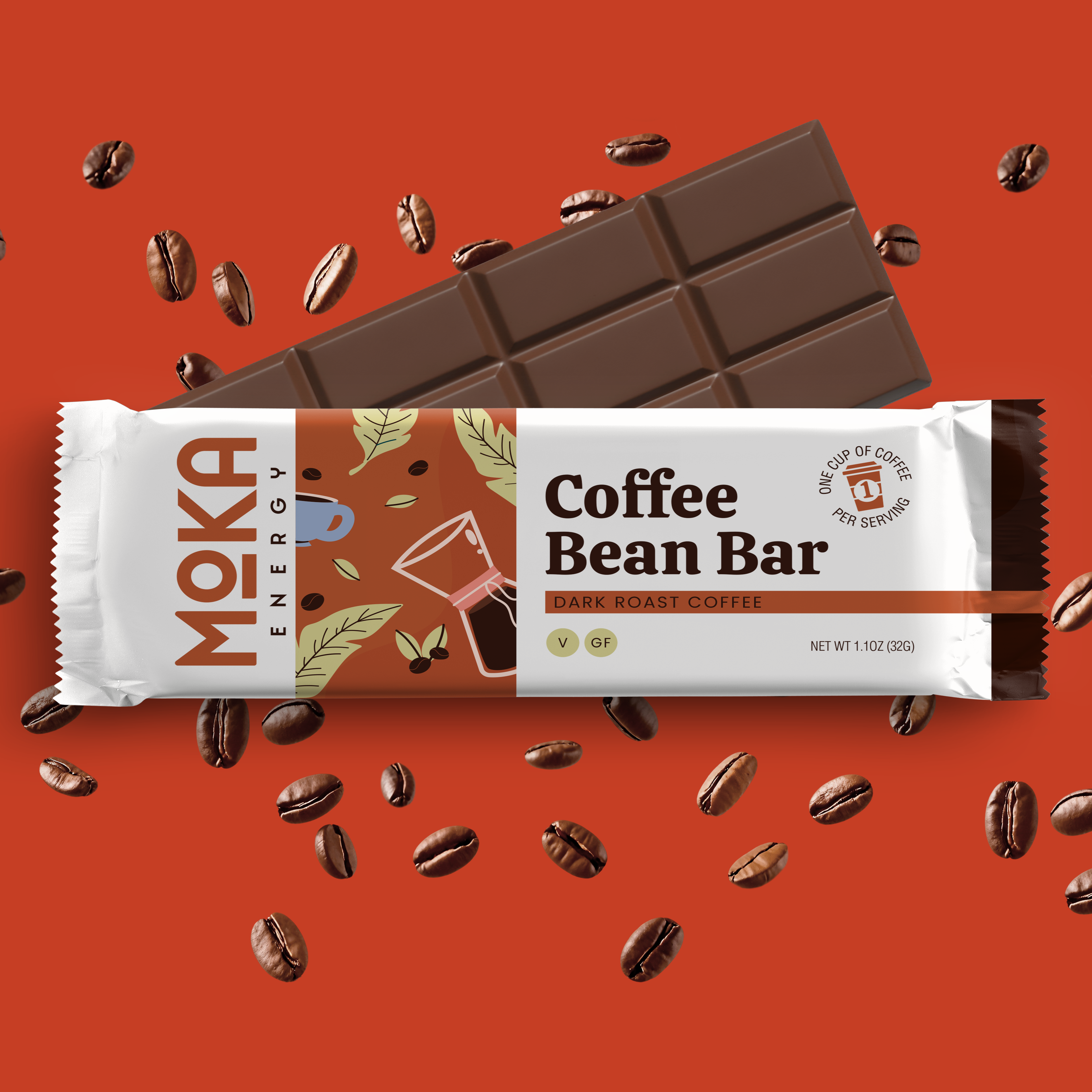 Moka Coffee Bean Bar - Dark Roast 1.1 oz