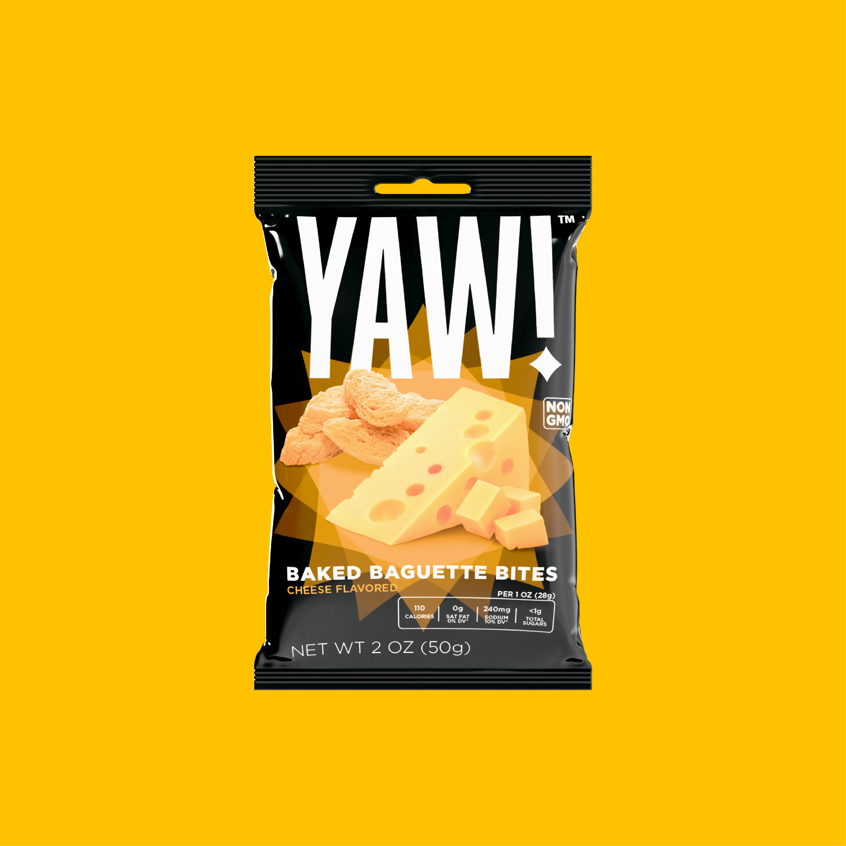 YAW! Cheese Flavored Baked Baguette Bites Snack 2oz