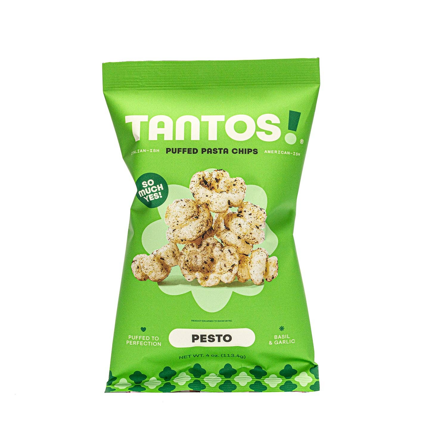 Tantos Puffed Pasta Crisps - Pesto - 1oz