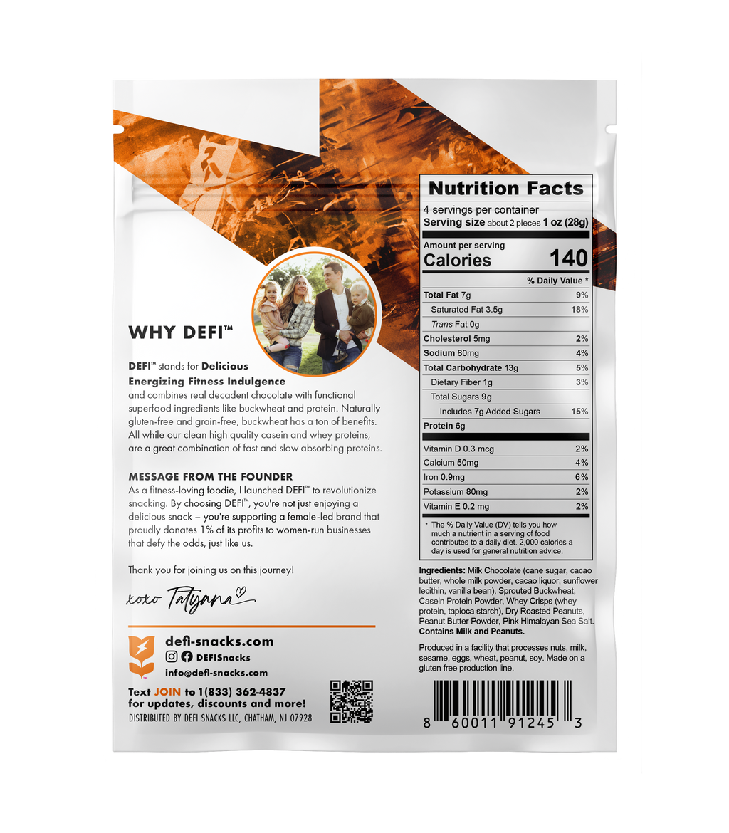 DEFI Milk Chocolate Peanut Butter Crunch Crispy Superfood Bite