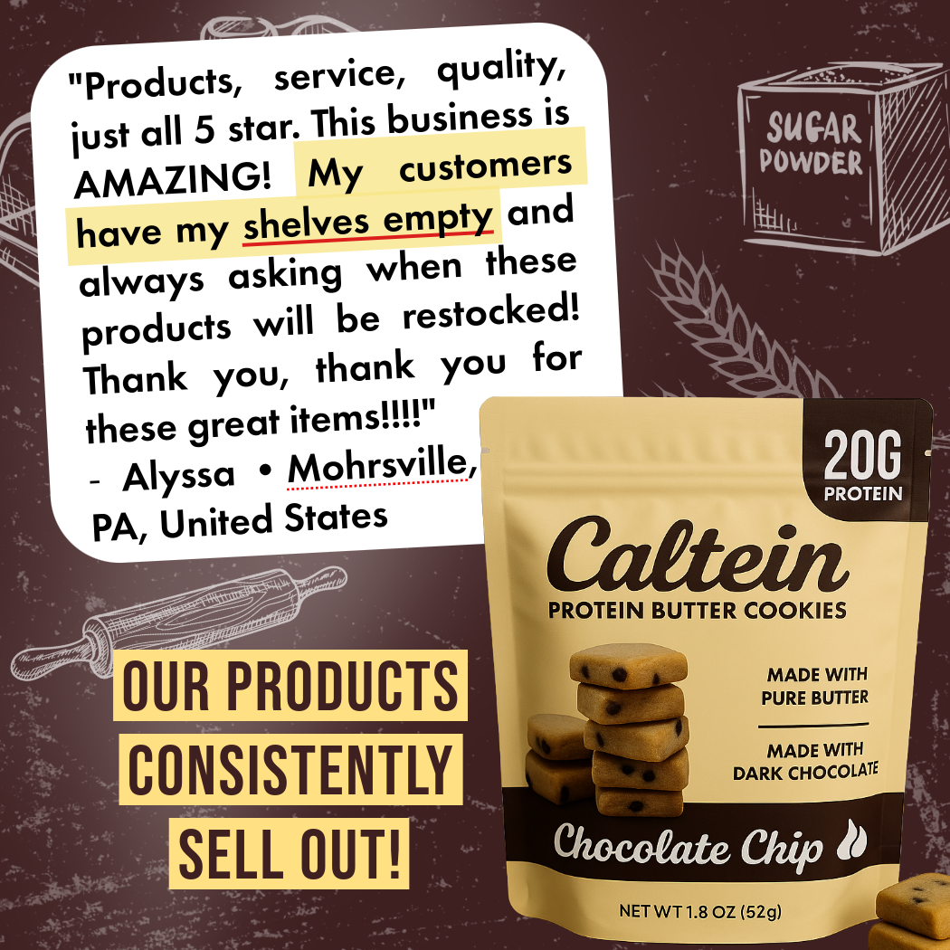 Caltein Chocolate Chip Protein Cookies | High Protein | Clean Label Snack