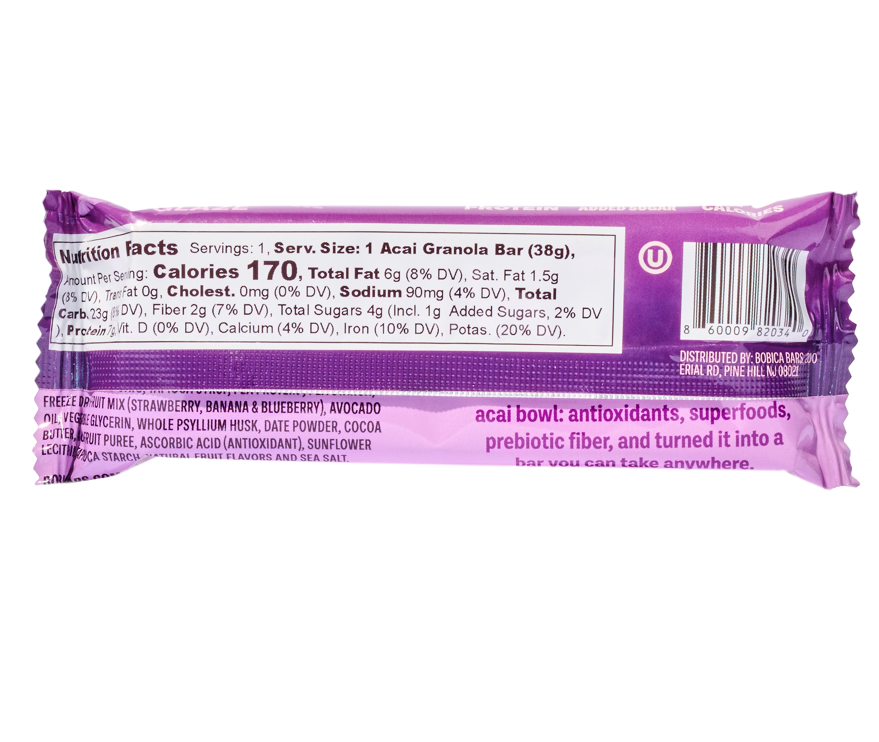 Bobica Bars Açaí Glazed Granola Bar 1.34oz