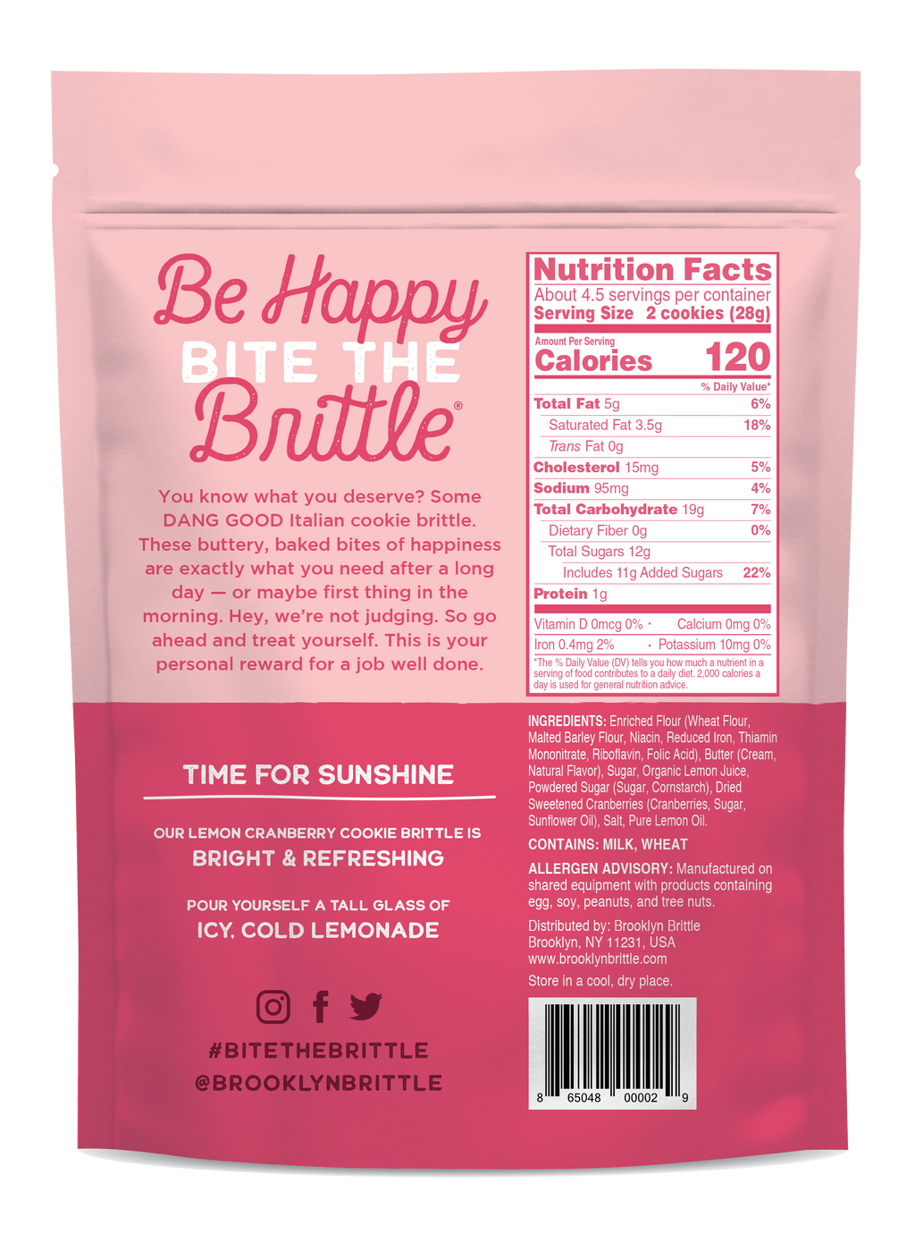 Brooklyn Brittle Lemon Cranberry Italian Cookie Brittle