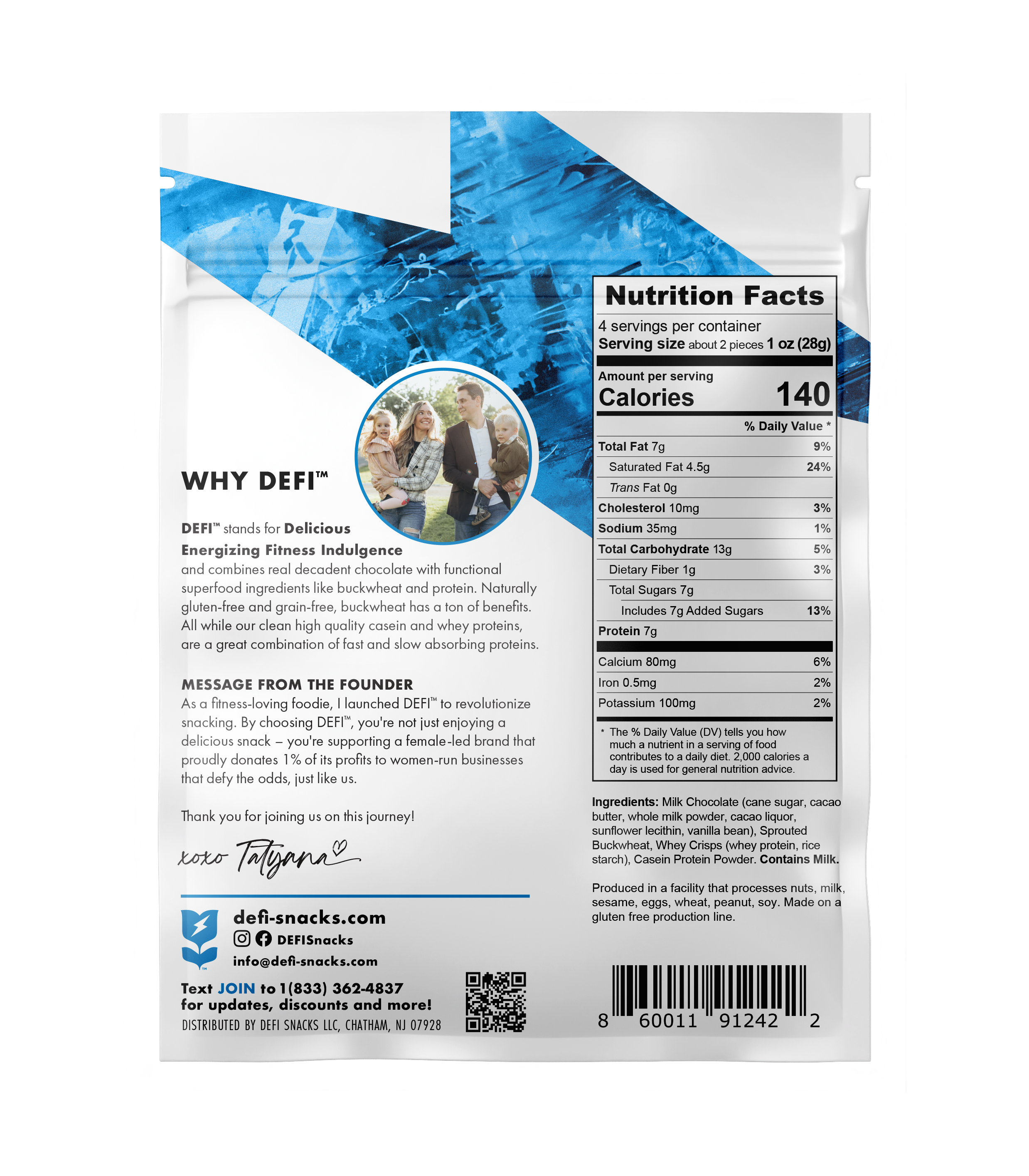 DEFI Milk Chocolate Crispy Superfood Bite 4oz