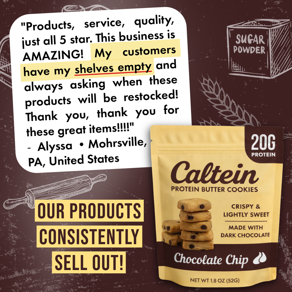 Caltein - Chocolate Chip Cookies | High Protein | Clean Label Snack 1.8oz