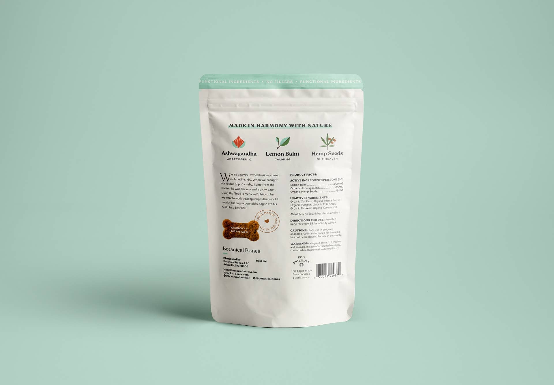 Botanical Bones - Balance + Calm Cookies - All Natural, Organic Dog Treats 5oz