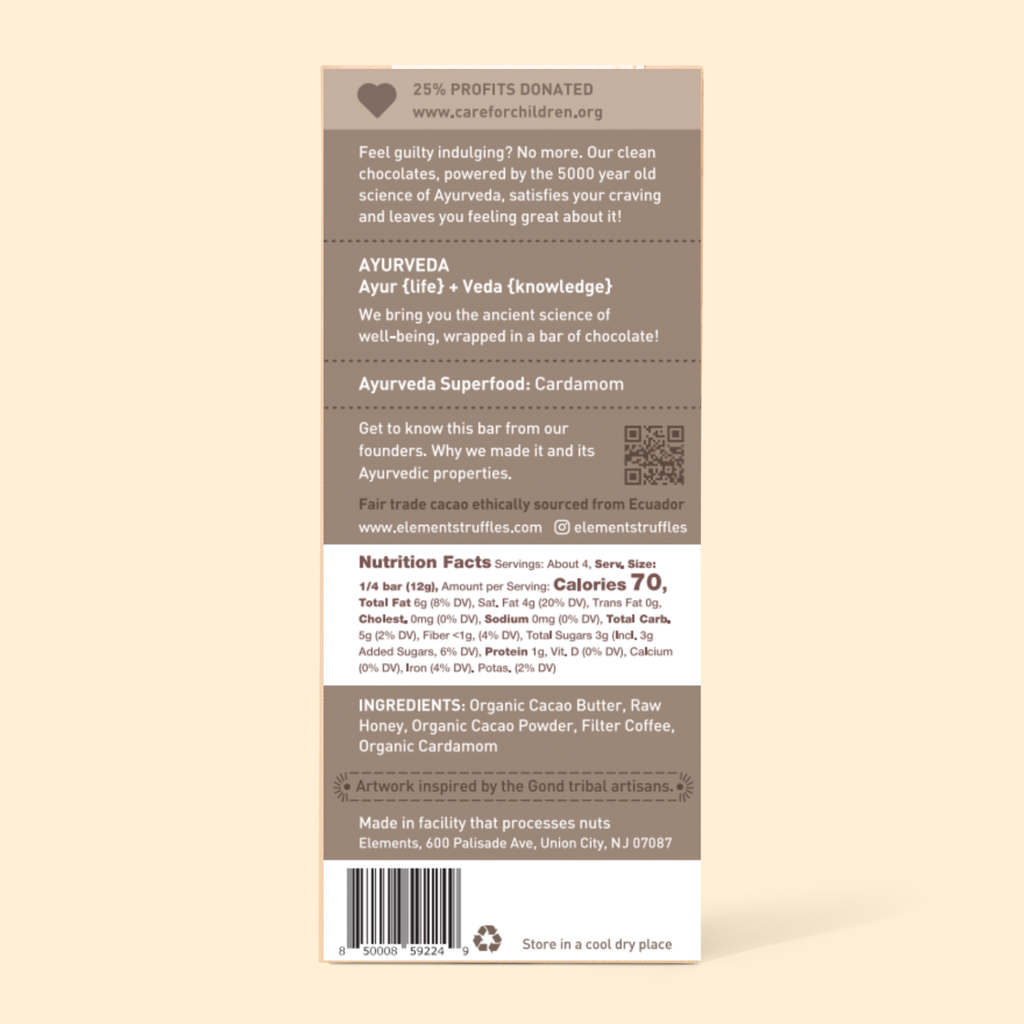 Element - Coffee Dark Chocolate Bar | Vegan Organic 1.8oz