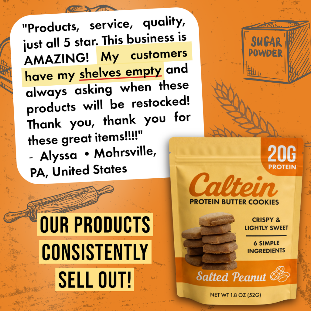 Caltein - Salted Peanut Cookies | High Protein | Clean Label Snack 1.8oz
