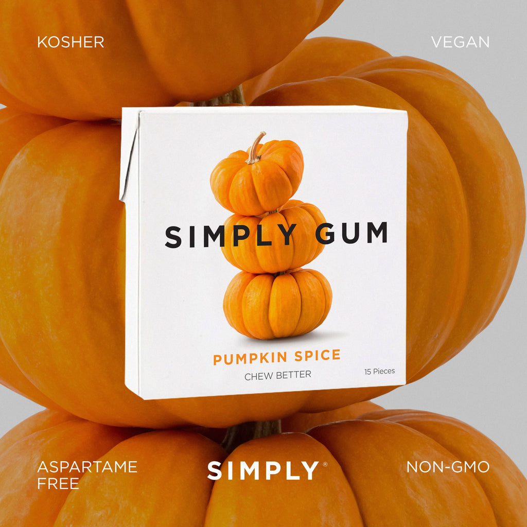 Simply Gum - Pumpkin Spice Chewing Gum -15 pack