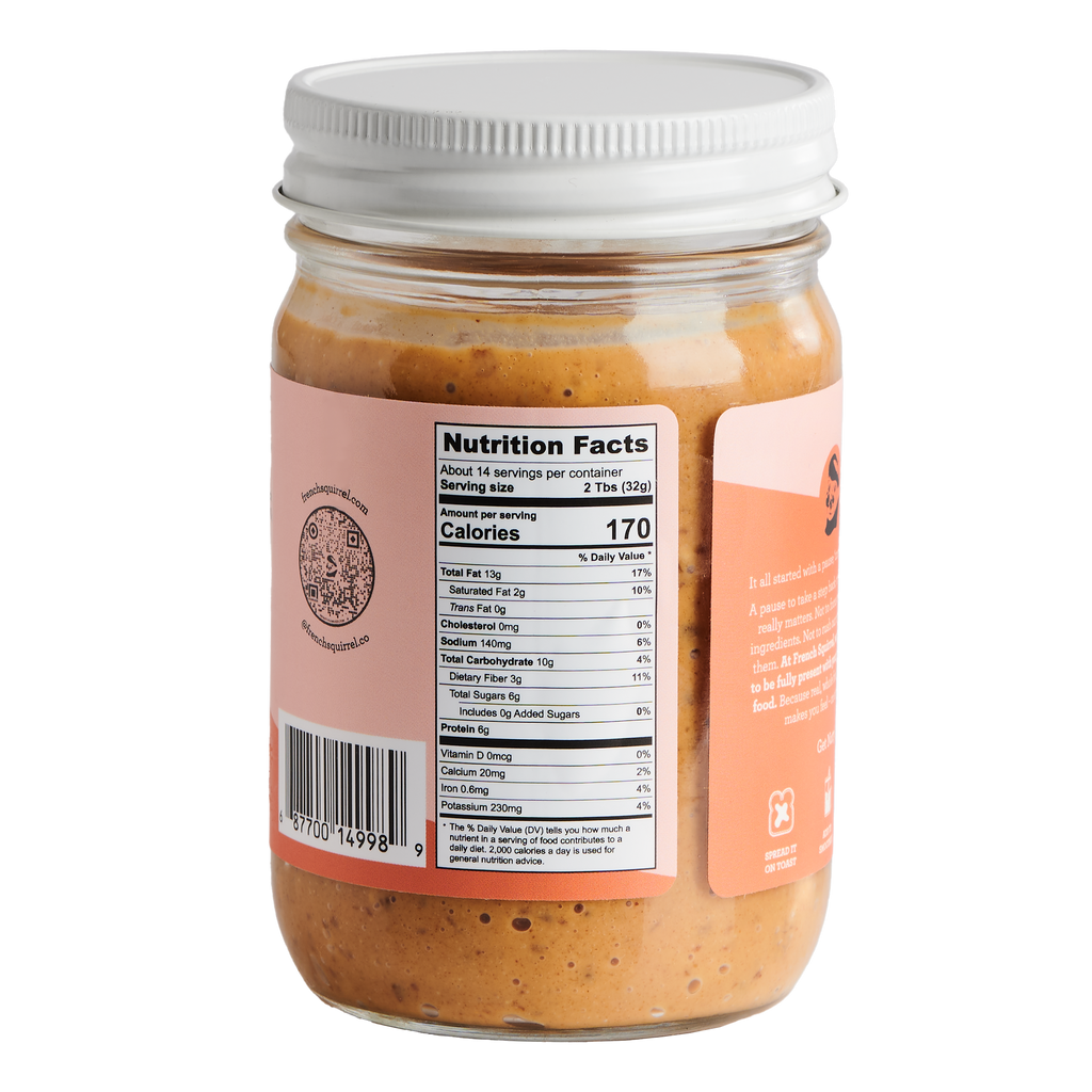 French Squirrel Crunchy Date Peanut Butter Organic 12oz